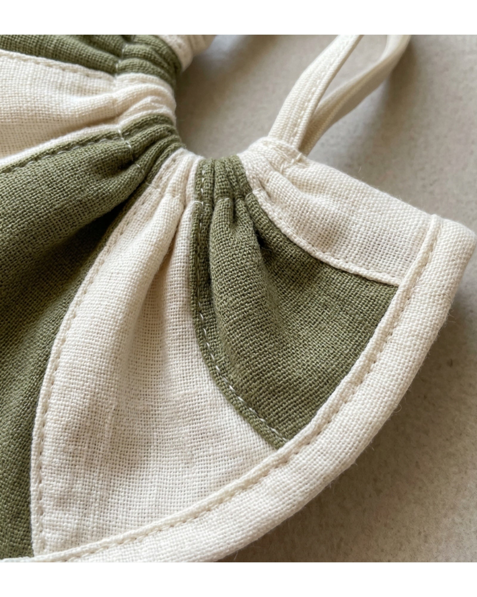 Bmxdk Cotton Gauze Ruffle Wash Ball Moss Ivory - Detail view