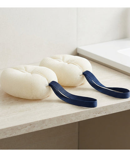 Bmxdk Reachloop Oval Mesh Shower Poufs with 18 in Strap Set of 2 - Lifestyle view